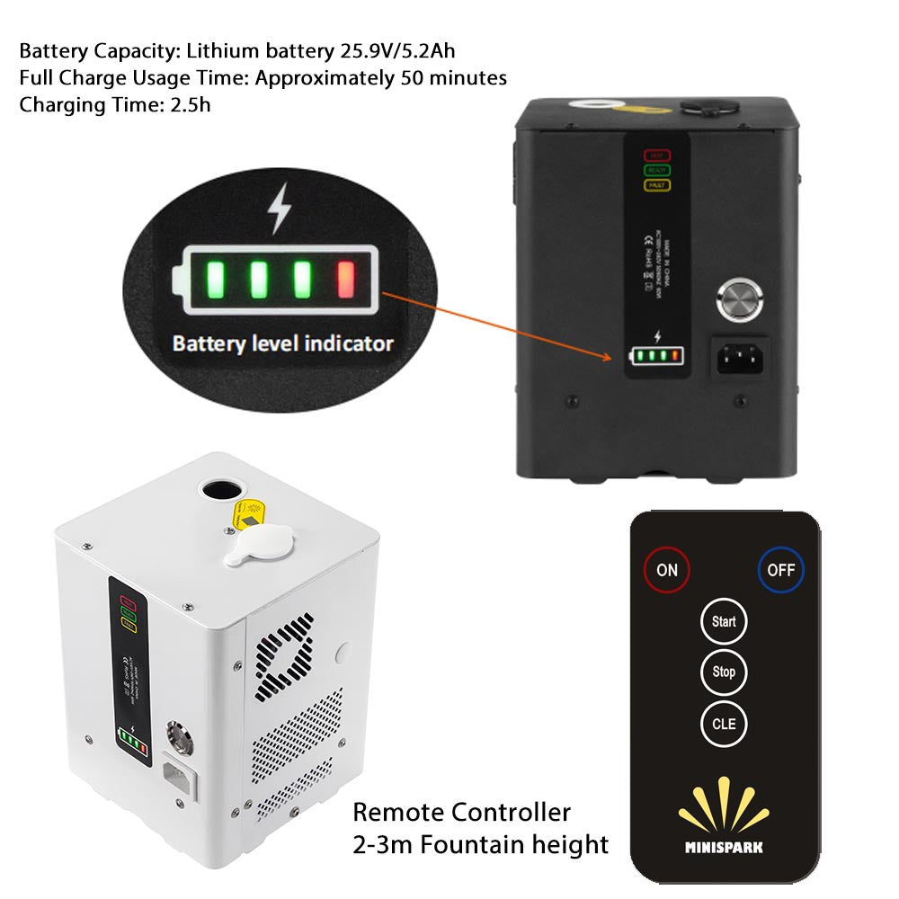 Mini Cold Spark Fountains (Battery-Powered)