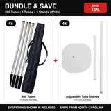 Bundle & Save - 4 Tubes + 4 Stands (White)