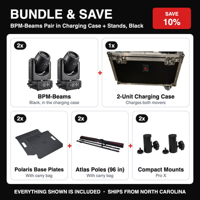 BPM-Beams Mover Bundle | Pair + Polaris/Atlas Stands + Mounts