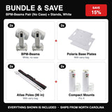 Bundle & Save - BPM-Beams Pair (No Case) + Stands, White