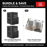 Mini Cold Spark Bundle: 2 battery Mini Cold Sparks plus 10 powder packs, black
