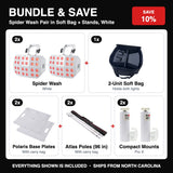 Bundle & Save - Spider Wash Pair in Soft Bag + Stands, White