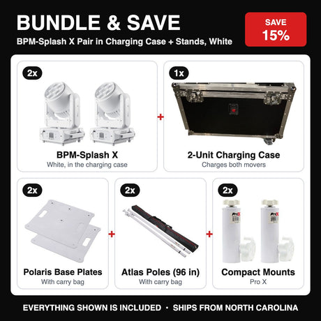 Bundle & Save - BPM-Splash X Pair in Charging Case + Stands, White