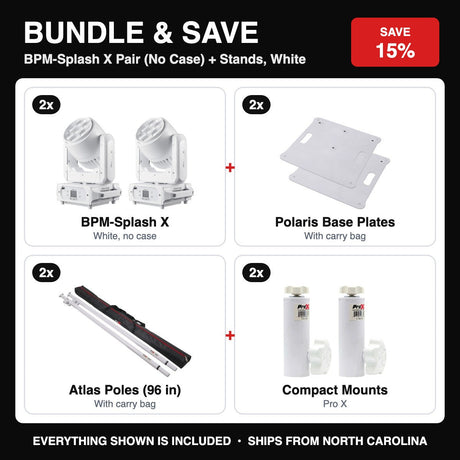 Bundle & Save - BPM-Splash X Pair (No Case) + Stands, White
