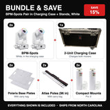 Bundle & Save - BPM-Spots Pair in Charging Case + Stands, White