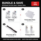 Bundle & Save - BPM-Spots Pair (No Case) + Stands, White