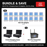 Bundle & Save - SQ-4 IP Kit: 2 Charging Cases (16 Uplights) + BLX Pro, White