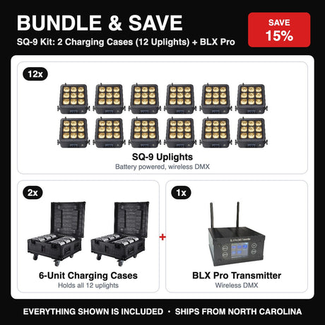 Bundle & Save - SQ-9 Kit: 2 Charging Cases (12 Uplights) + BLX Pro